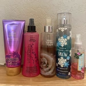 Assorted lotions and fragrance mists